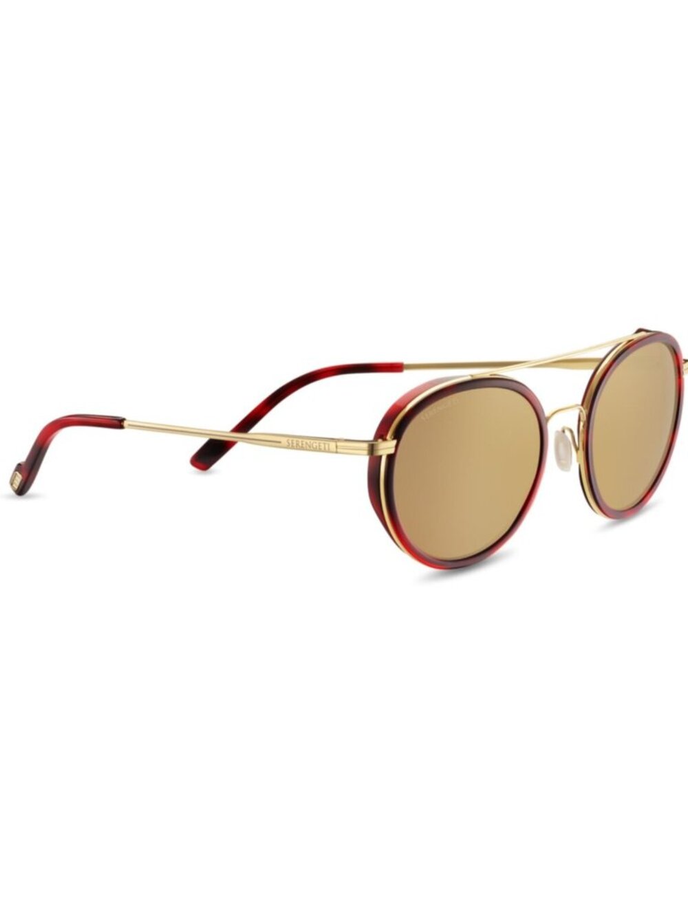 New Serengeti Unisex Sunglasses Red Square Transparent Lens Acetate Frame Geary